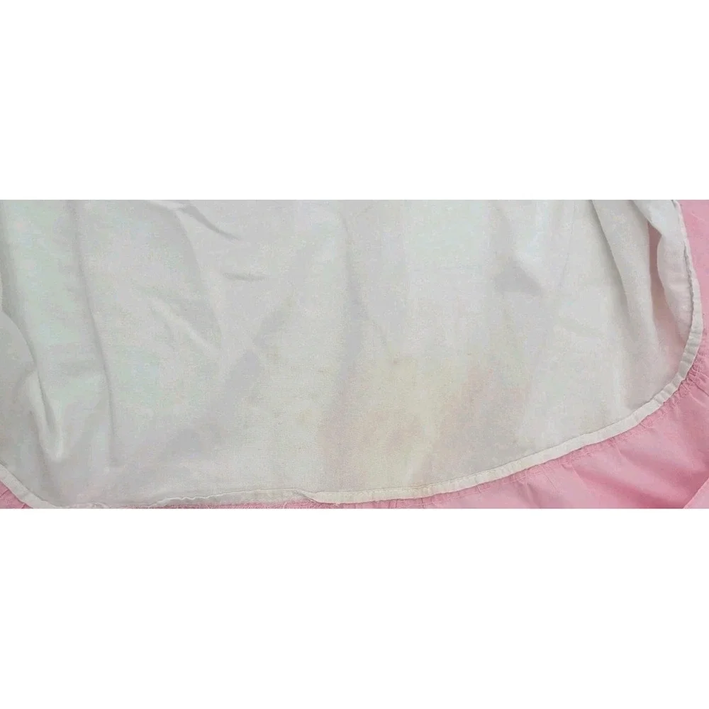 Adonna 100% Cotton Swiss Dot Nightgown Cap Sleeve Size L Pink Ruffle Coquette